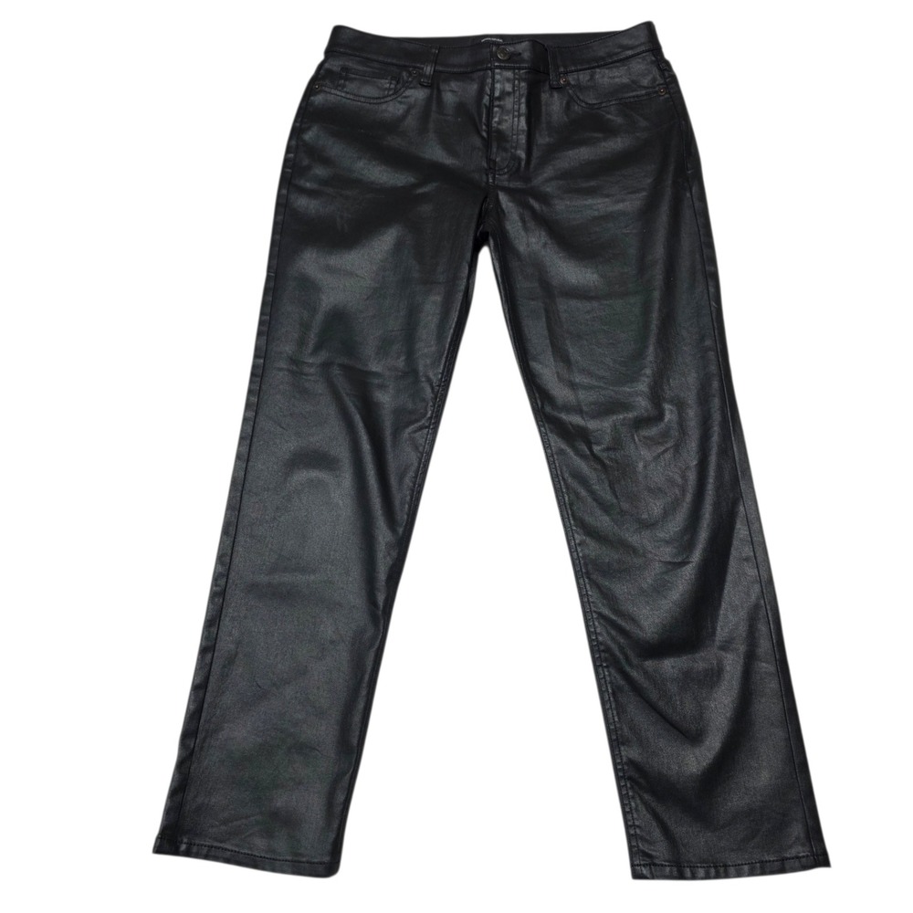 Banana‎ Republic Pants Women 31/12 Black Coated Mid-Rise Slim Fit Faux Leather